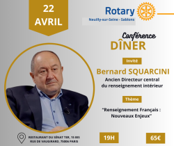 Dner-confrence Rotary Neuilly-Sablons avec Bernard SQUARCINI