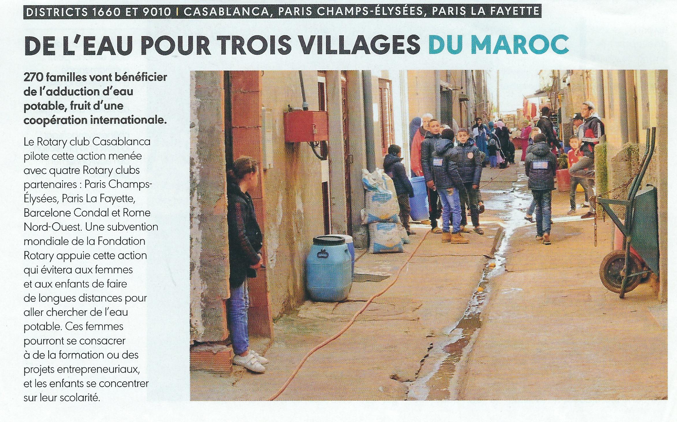 de l eau pour 3 villages au Maros